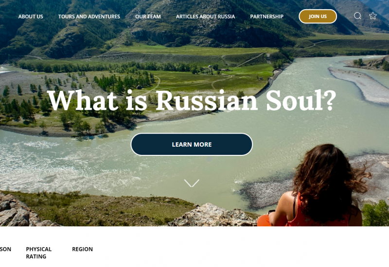 Корпоративный сайт лакшери туризма Russiansoultours.com